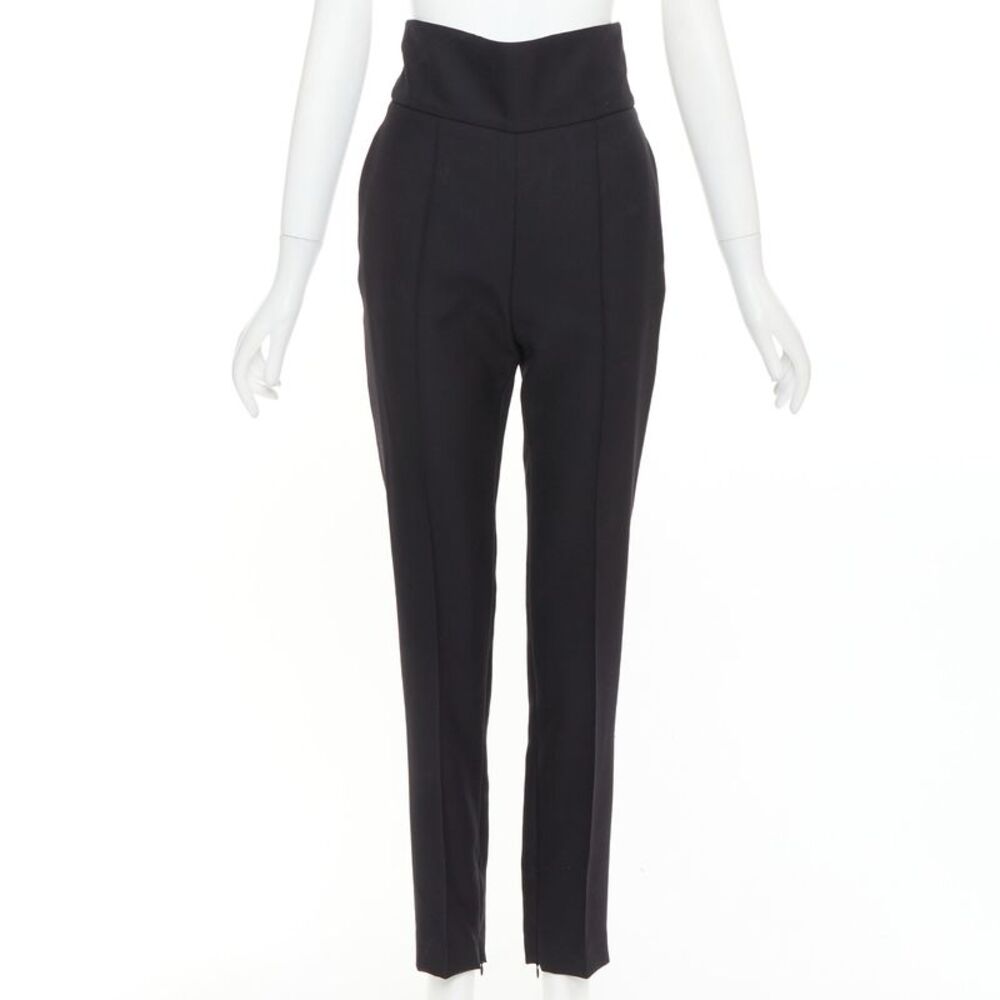 Alexandre Vauthier Wool Pleat Cropped Pants